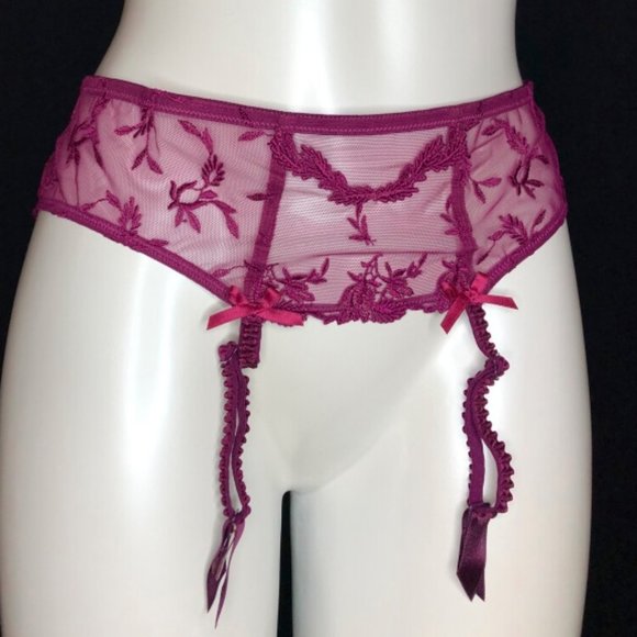 LISE CHARMEL GARTER BELT - EGGPLANT - Picture 2 of 6